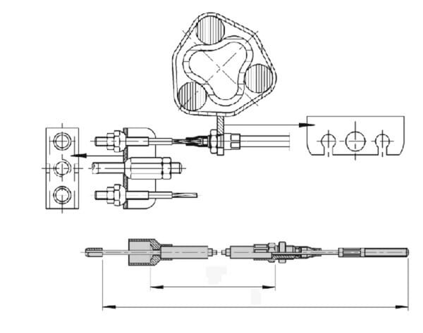 Bowdenzug 2329/2585 - AL-KO - Für Scharnier, M8 Gewinde - 224602