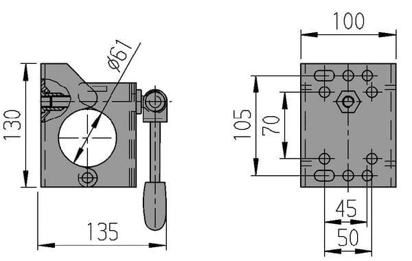 Stützradhalter - AL-KO - Klammern für KO Stützrad - 249859
