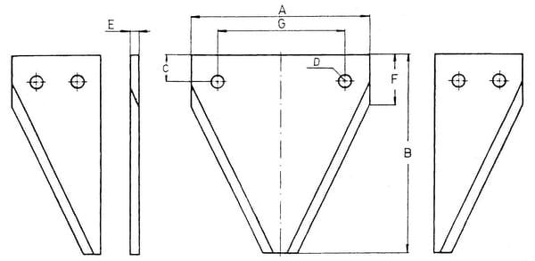 Messer - John Deere - Schneidleistenmesserübersicht OE - H215004
